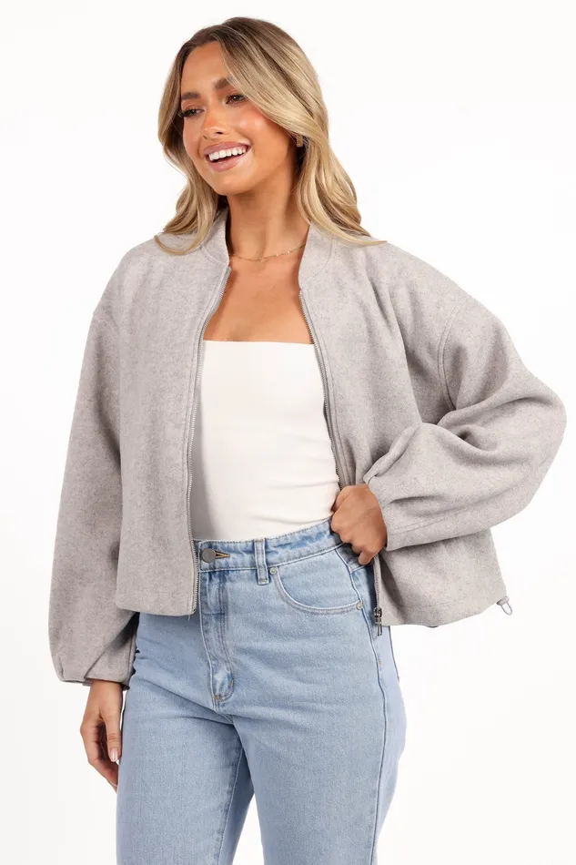 Jackets and Coats Liv Zip Front Jacket 8211 Grey Grey petalandpup Women