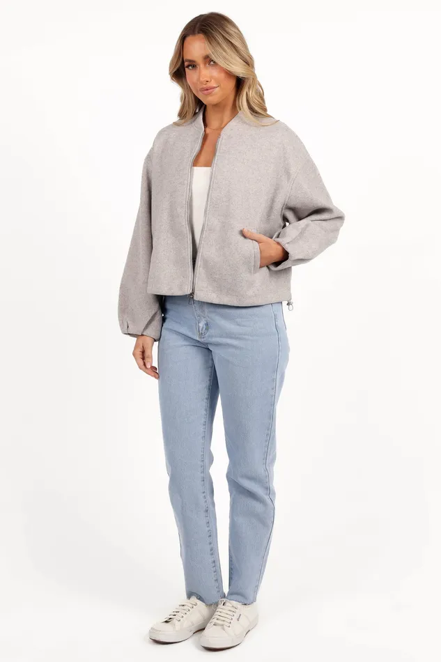 Jackets and Coats Liv Zip Front Jacket 8211 Grey Grey petalandpup Women