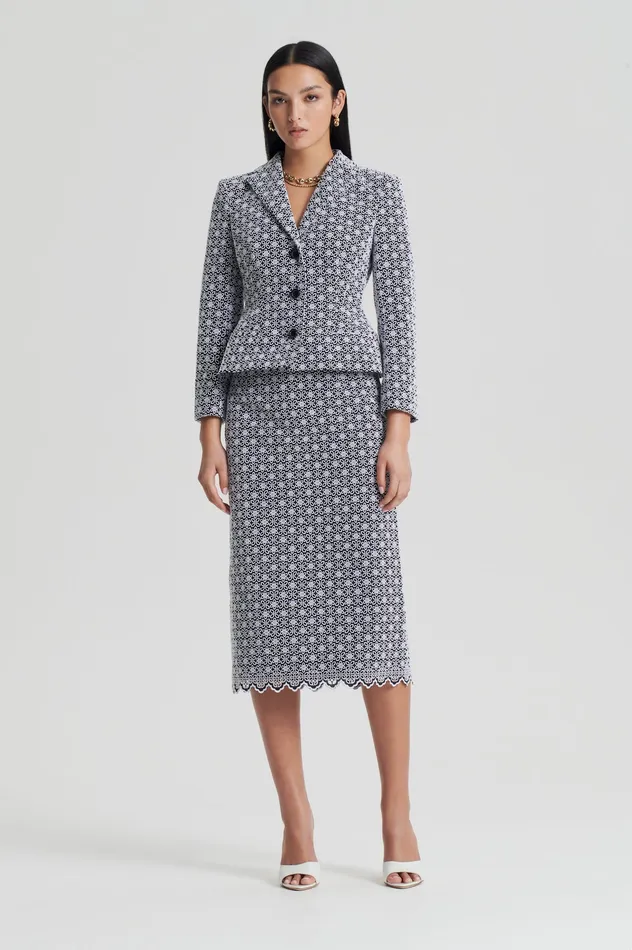 Jackets EMBROIDERED FLORAL JACKET BLACKWHITE Scanlan Theodore Women