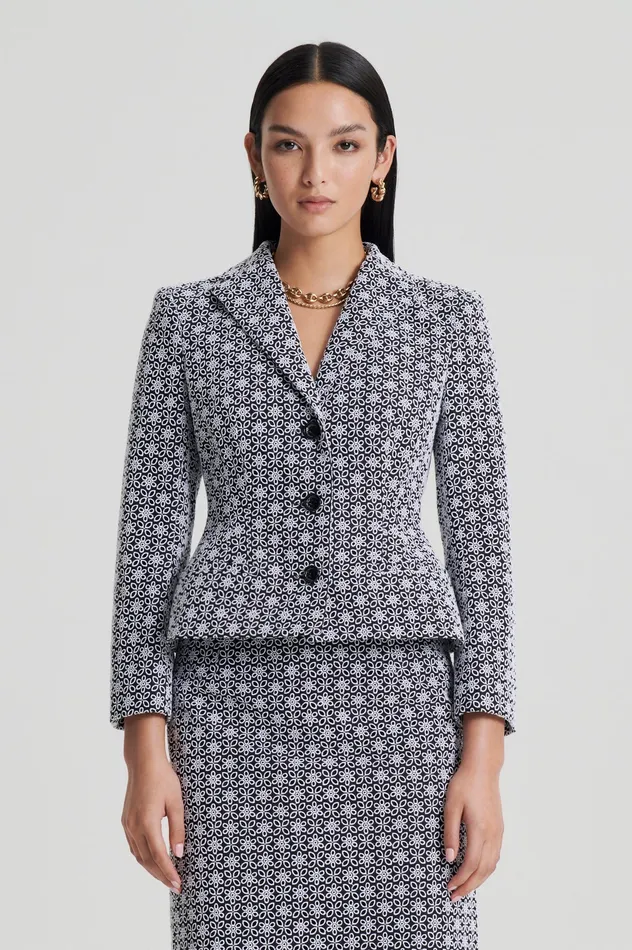 Jackets EMBROIDERED FLORAL JACKET BLACKWHITE Scanlan Theodore Women