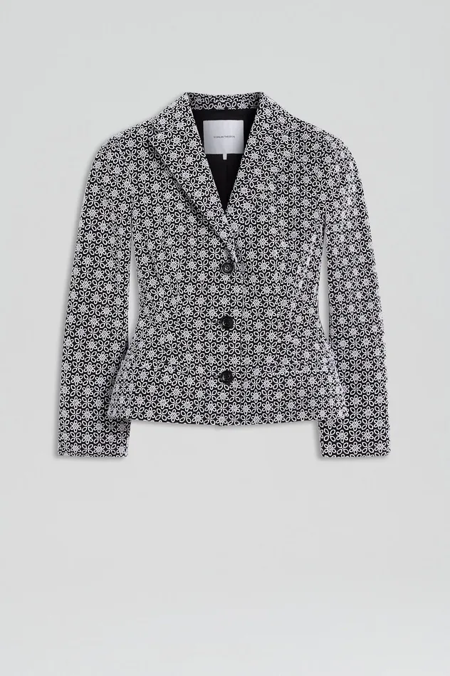 Jackets EMBROIDERED FLORAL JACKET BLACKWHITE Scanlan Theodore Women