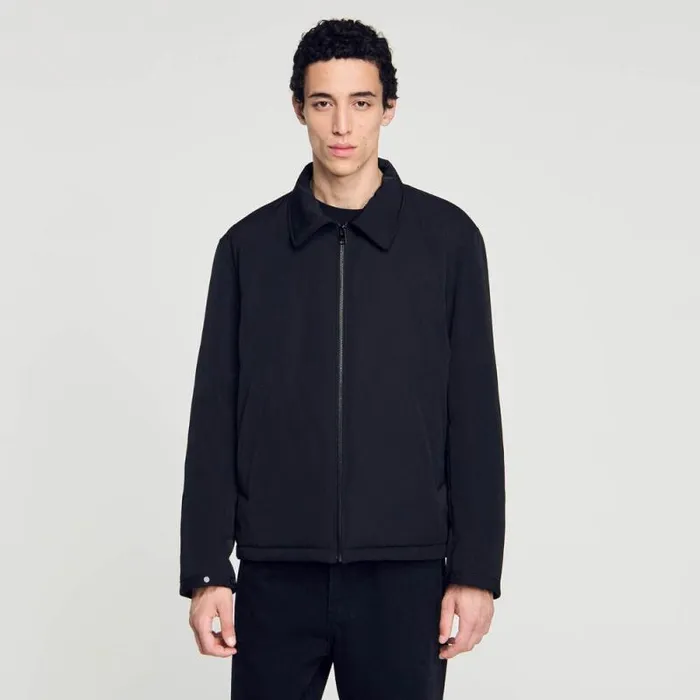 Jackets Men SANDRO Quilted Zip Jacket Black