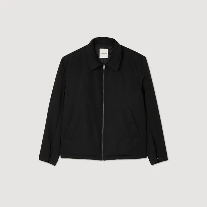 Jackets Men SANDRO Quilted Zip Jacket Black