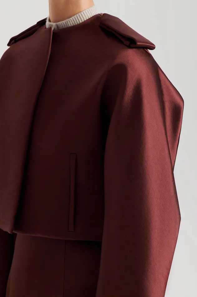 Jackets Scanlan Theodore Women SATIN COCOON SLEEVE JACKET BURGUNDY