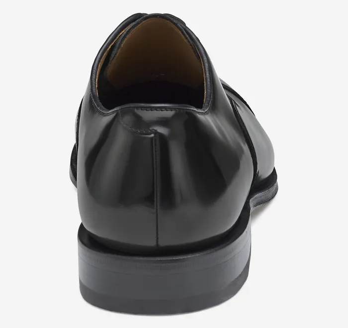 Johnston and Murphy Melton Cap Toe Black Calfskin Men Shoes