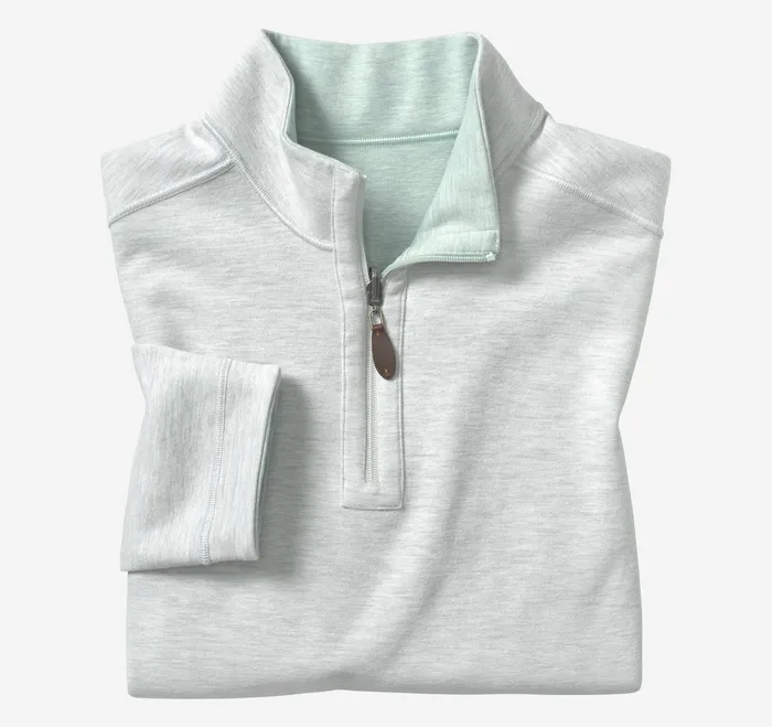 Johnston and Murphy Reversible Solid QuarterZip Mint Men Sweaters and Knits