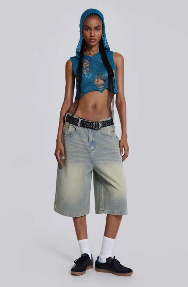 Jorts Women Jaded London Light Wash Jumbo Jorts