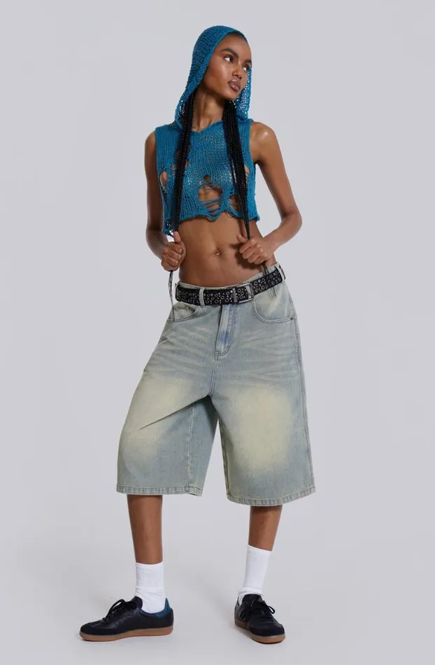 Jorts Women Jaded London Light Wash Jumbo Jorts