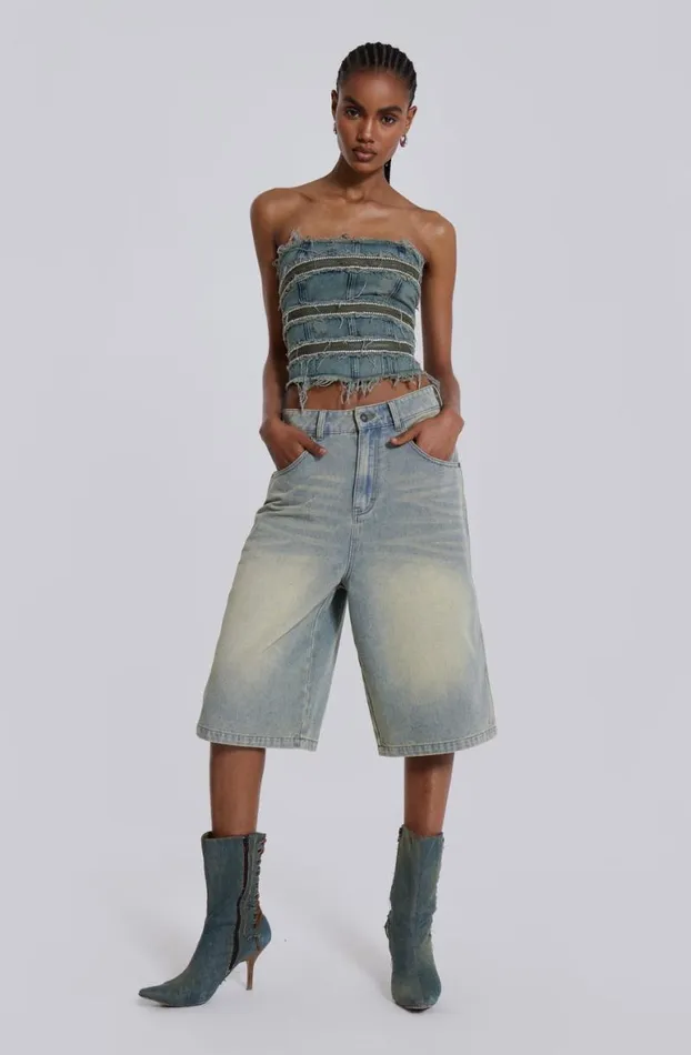 Jorts Women Jaded London Light Wash Jumbo Jorts
