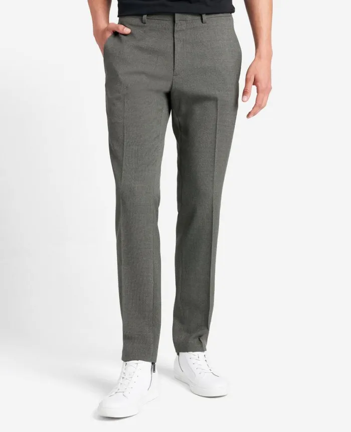 Kenneth Cole Dress Pants Men SlimFit Tic Weave Dress Pant Grey Kenneth Cole Dress Pants Men SlimFit Tic Weave Dress Pant Grey