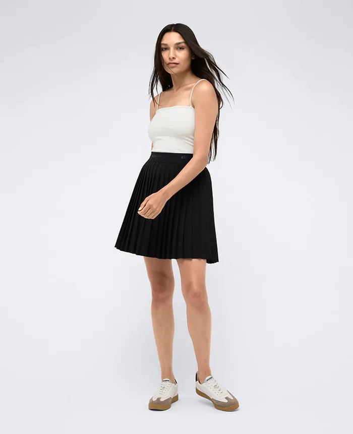 Kenneth Cole Dresses and Skirts Women Pull On Elastic Waistband Pleated Skort Black
