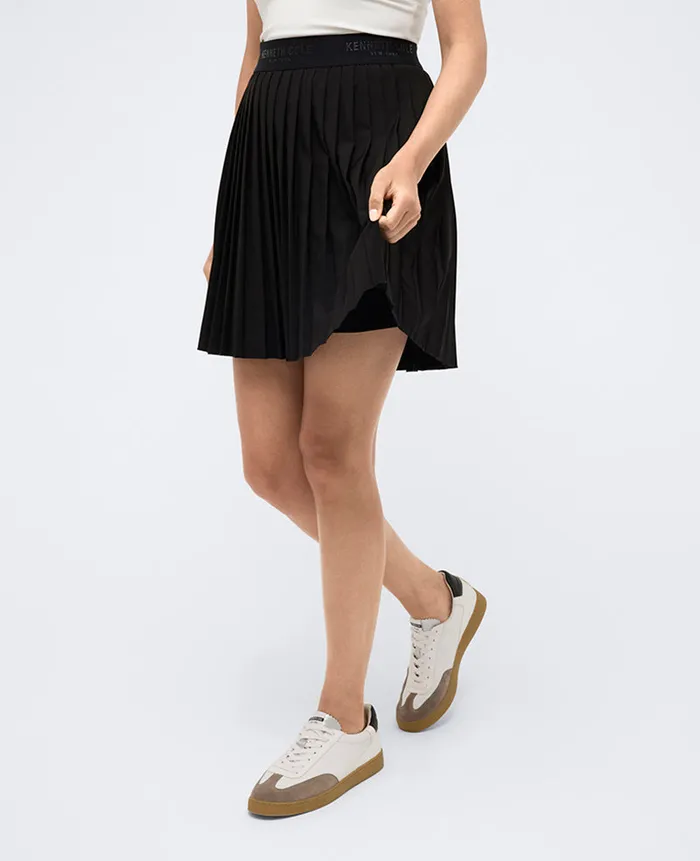Kenneth Cole Dresses and Skirts Women Pull On Elastic Waistband Pleated Skort Black