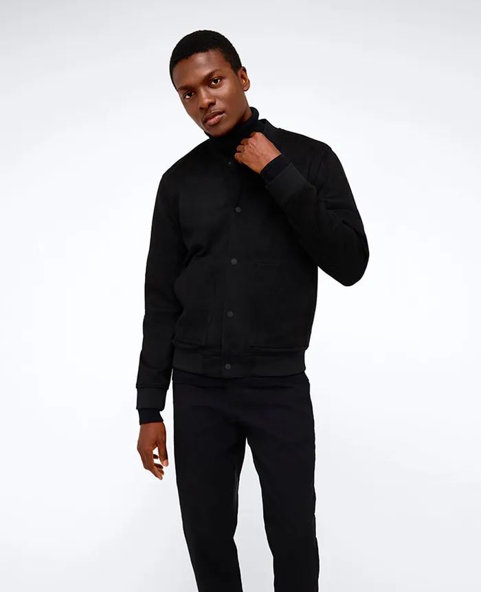 Kenneth Cole Jackets and Outerwear Men Bomber Collar Trucker Jacket Black