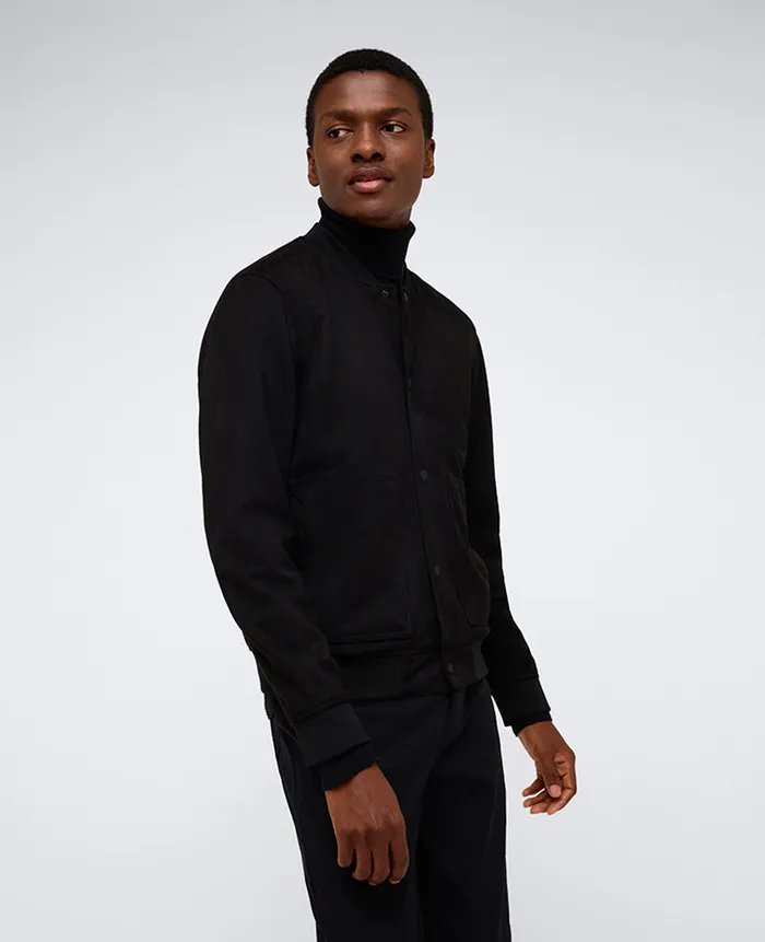 Kenneth Cole Jackets and Outerwear Men Bomber Collar Trucker Jacket Black