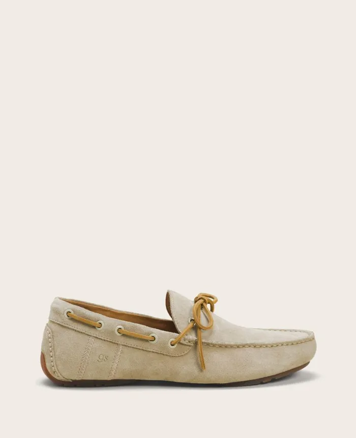 Kenneth Cole Loafers Men GENTLE SOULS 8211 Nyle Leather Driver Boat Shoe Beige