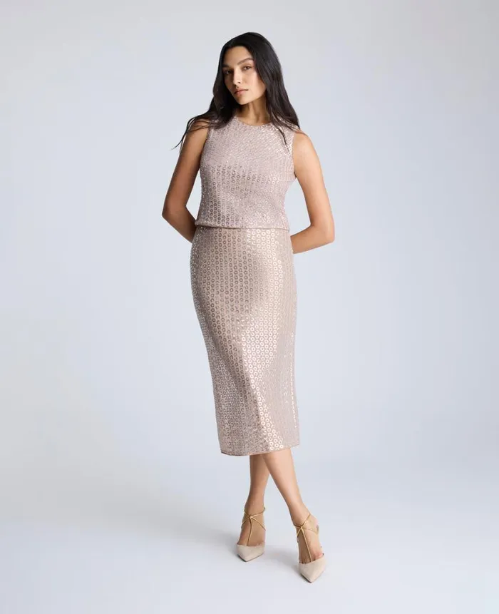Kenneth Cole Matching Sets Women Sequin Crop Tank Metallic Kenneth Cole Matching Sets Women Sequin Crop Tank Metallic