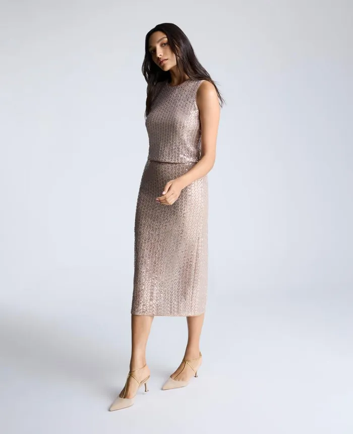 Kenneth Cole Matching Sets Women Sequin Crop Tank Metallic Kenneth Cole Matching Sets Women Sequin Crop Tank Metallic