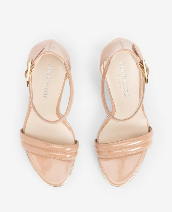 Kenneth Cole Pumps and Heels Women Brooke Ankle Strap Heeled Sandal Beige
