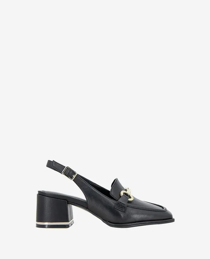 Kenneth Cole Pumps and Heels Women Elina Leather Slingback Loafer Black
