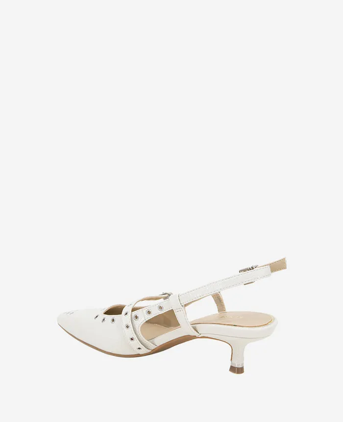 Kenneth Cole Pumps and Heels Women Martha Eyelet Slingback Kitten Heel White Kenneth Cole Pumps and Heels Women Martha Eyelet Slingback Kitten Heel White