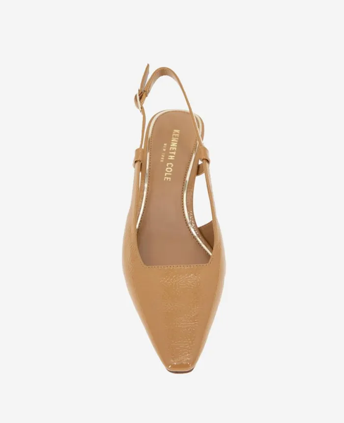 Kenneth Cole Pumps and Heels Women Martha Patent Slingback Kitten Heel Brown Kenneth Cole Pumps and Heels Women Martha Patent Slingback Kitten Heel Brown