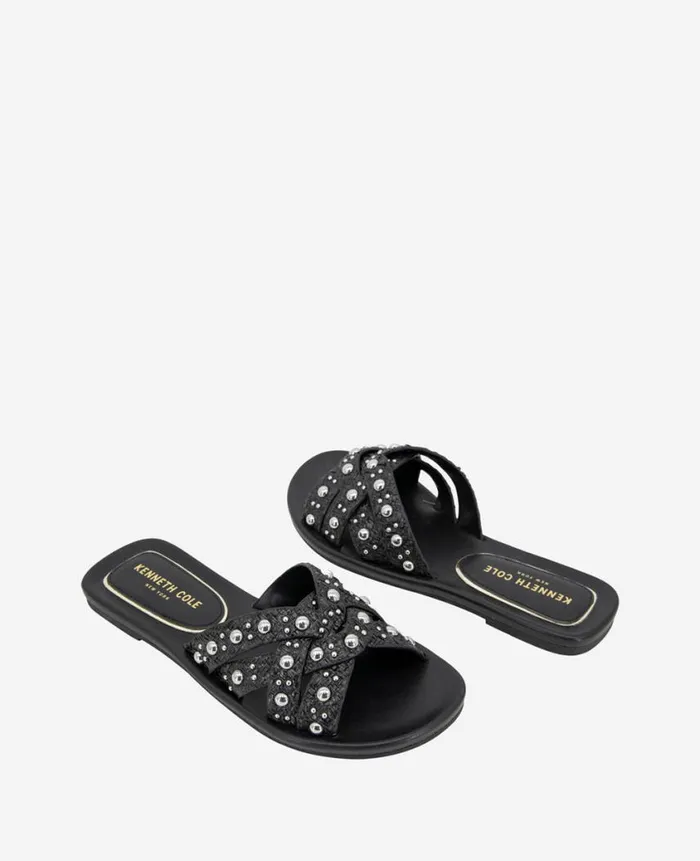 Kenneth Cole Sandals and Wedges Women Jula Flat Sandal Black Kenneth Cole Sandals and Wedges Women Jula Flat Sandal Black