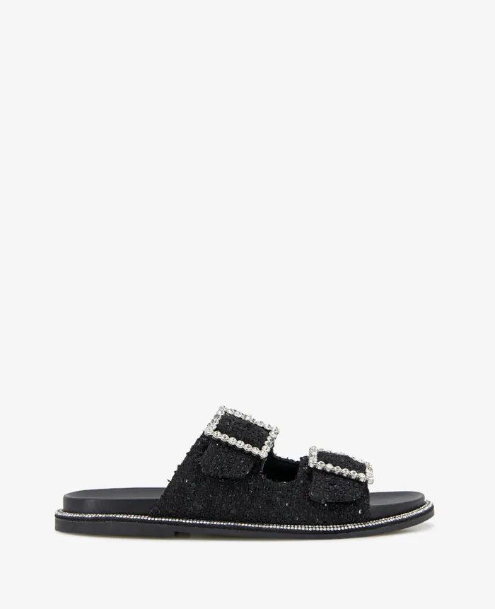 Kenneth Cole Sandals and Wedges Women REACTION 8211 The Sydney Slip On Boucle Sandal Black