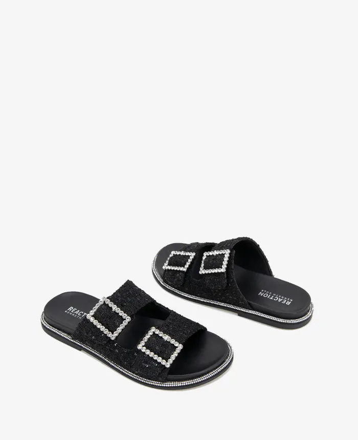 Kenneth Cole Sandals and Wedges Women REACTION 8211 The Sydney Slip On Boucle Sandal Black