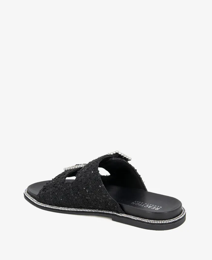 Kenneth Cole Sandals and Wedges Women REACTION 8211 The Sydney Slip On Boucle Sandal Black