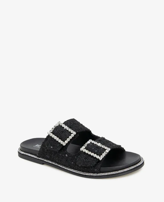 Kenneth Cole Sandals and Wedges Women REACTION 8211 The Sydney Slip On Boucle Sandal Black