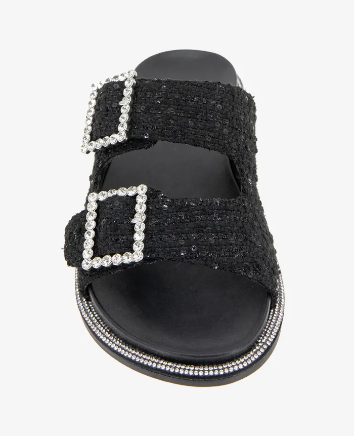 Kenneth Cole Sandals and Wedges Women REACTION 8211 The Sydney Slip On Boucle Sandal Black