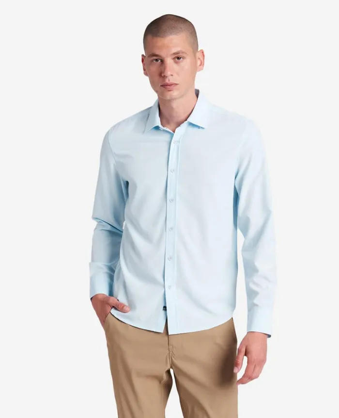 Kenneth Cole Shirts Men Performance Slim Fit Button Down Shirt Blue Kenneth Cole Shirts Men Performance Slim Fit Button Down Shirt Blue