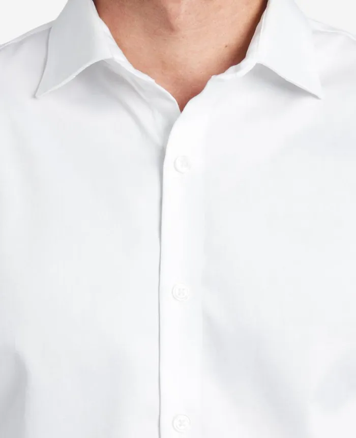 Kenneth Cole Shirts Men RegularFit ButtonDown Stretch Dress Shirt With TEK FIT White Kenneth Cole Shirts Men RegularFit ButtonDown Stretch Dress Shirt With TEK FIT White