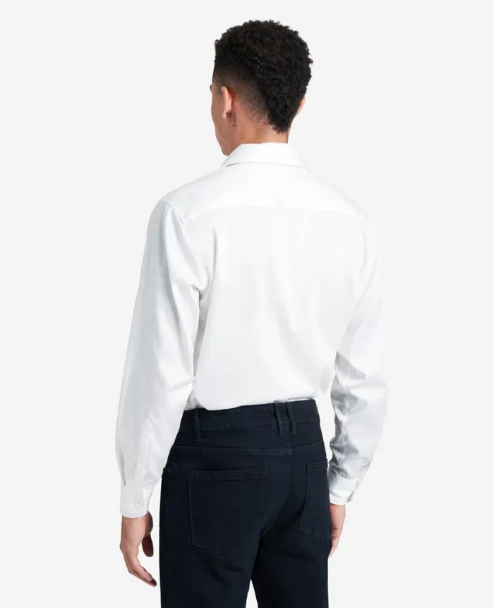 Kenneth Cole Shirts Men RegularFit ButtonDown Stretch Dress Shirt With TEK FIT White Kenneth Cole Shirts Men RegularFit ButtonDown Stretch Dress Shirt With TEK FIT White