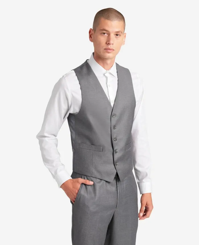 Kenneth Cole Suits and Suit Separates Men Ready Flex SlimFit Suit Separate Vest Grey