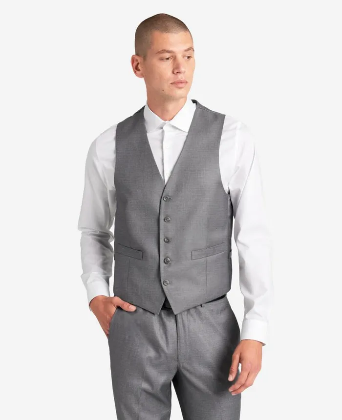Kenneth Cole Suits and Suit Separates Men Ready Flex SlimFit Suit Separate Vest Grey