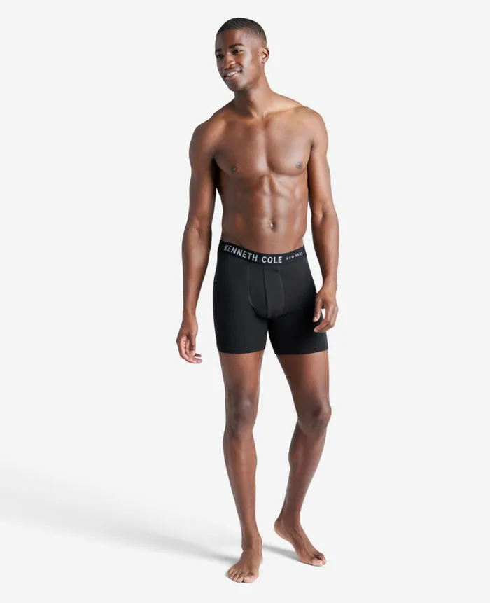 Kenneth Cole Underwear and Loungewear Men Cotton Modal Stretch Boxer Brief 3Pack Black Kenneth Cole Underwear and Loungewear Men Cotton Modal Stretch Boxer Brief 3Pack Black