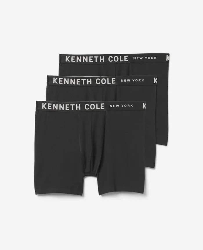 Kenneth Cole Underwear and Loungewear Men Micro Stretch Boxer Briefs 3Pack Black Kenneth Cole Underwear and Loungewear Men Micro Stretch Boxer Briefs 3Pack Black