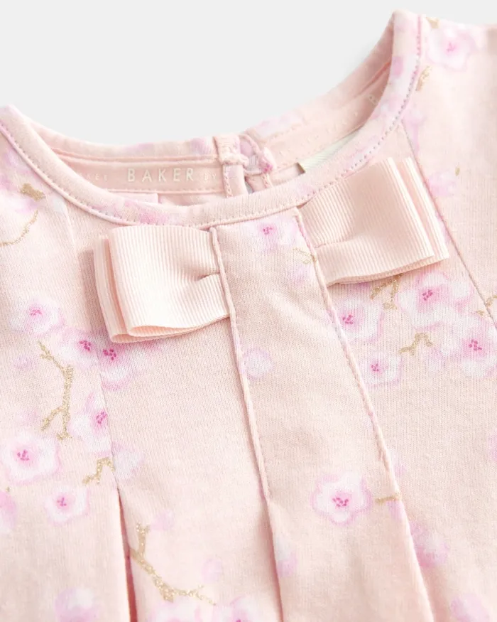 Kids ABIGAAL 8211 Long Sleeve Floral Print Jersey Dress Pink Ted Baker Dresses Kids ABIGAAL 8211 Long Sleeve Floral Print Jersey Dress Pink Ted Baker Dresses