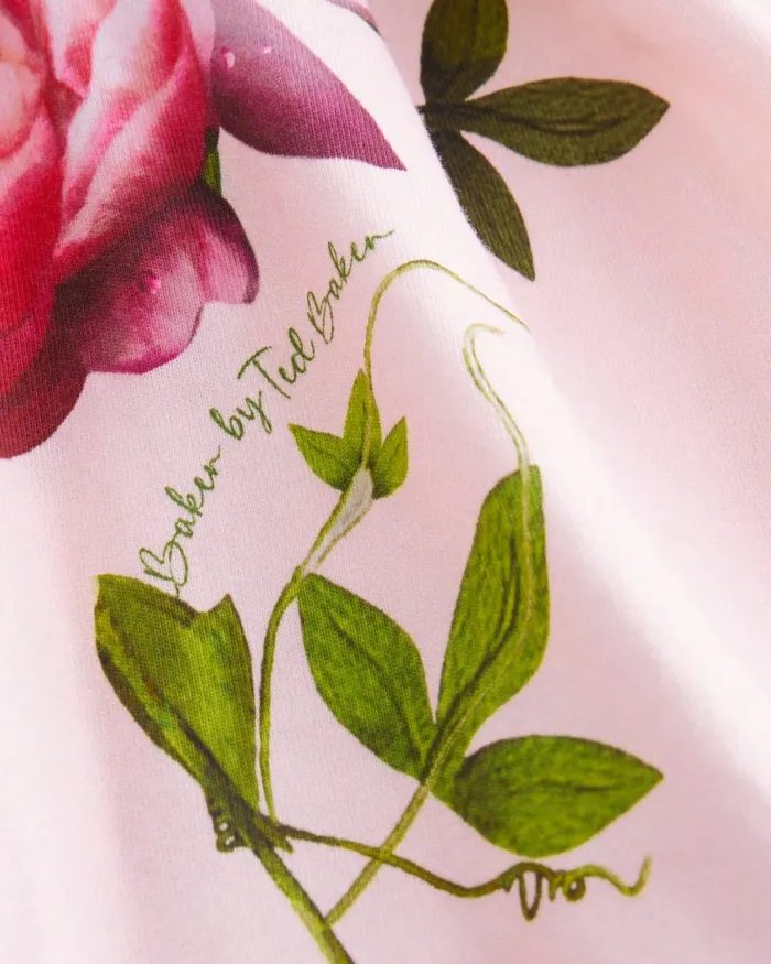 Kids ANINAA 8211 Floral Bow Detail ALine Jersey Dress Pink Ted Baker Dresses
