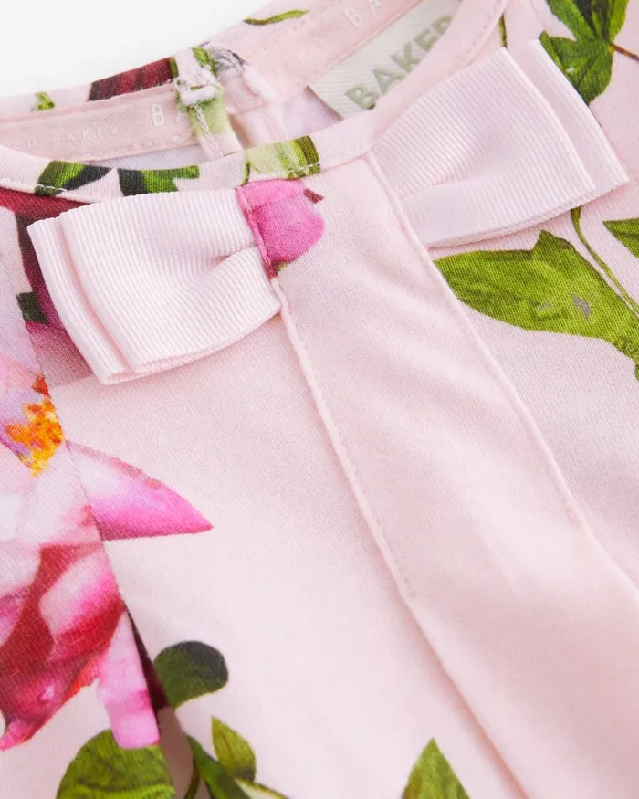 Kids ANINAA 8211 Floral Bow Detail ALine Jersey Dress Pink Ted Baker Dresses Kids ANINAA 8211 Floral Bow Detail ALine Jersey Dress Pink Ted Baker Dresses