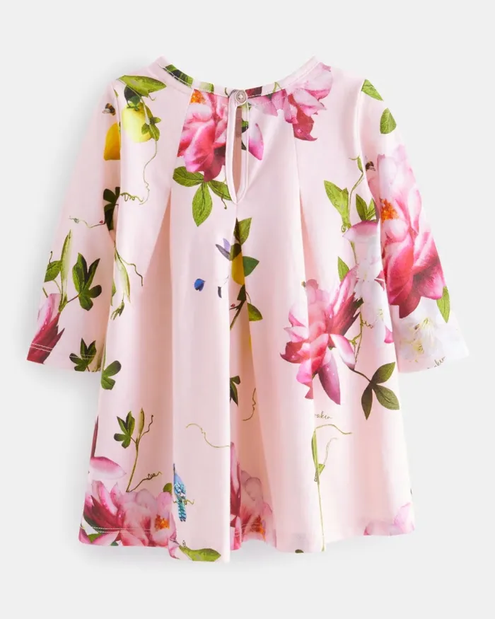 Kids ANINAA 8211 Floral Bow Detail ALine Jersey Dress Pink Ted Baker Dresses Kids ANINAA 8211 Floral Bow Detail ALine Jersey Dress Pink Ted Baker Dresses
