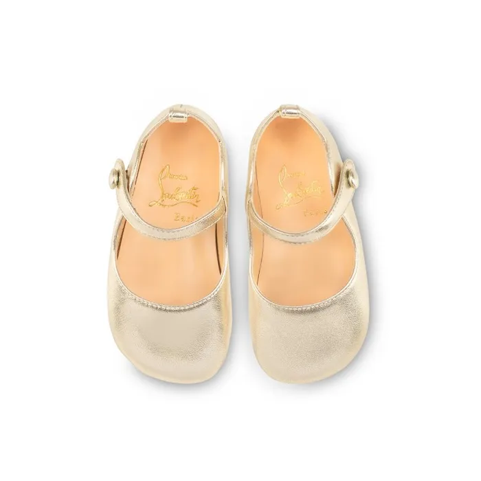 Kids Baby Love Chick Ballerinas 8211 Nappa Leather 8211 Platine 8211 Baby Christian Louboutin Girls