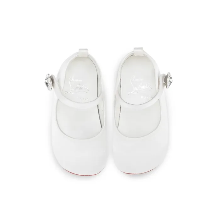Kids Baby Love Chick Strass Ballerinas 8211 Crepe Satin And Strass 8211 Bianco 8211 Baby Christian Louboutin Girls