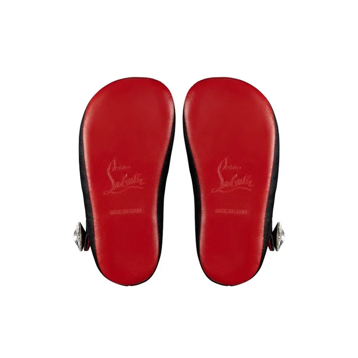 Kids Baby Love Chick Strass Ballerinas 8211 Crepe Satin And Strass 8211 Black 8211 Baby Christian Louboutin Girls