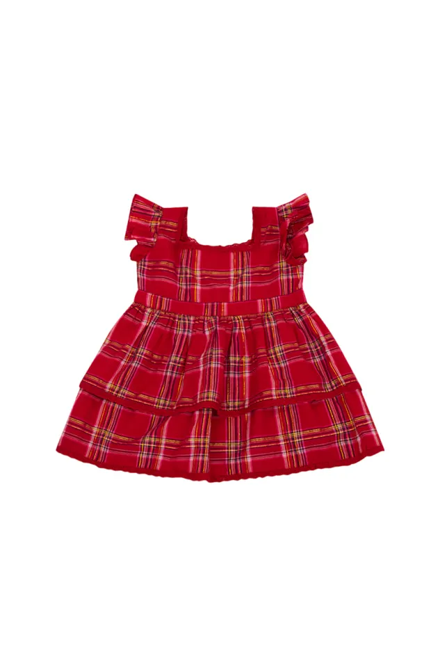 Kids Baby LoveShackFancy Baby Luciette Tartan Dress Cheery Red