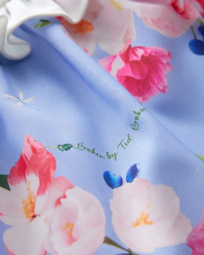 Kids BALMIE 8211 Mockable Frilled Floral Print Dress Blue Ted Baker Dresses Kids BALMIE 8211 Mockable Frilled Floral Print Dress Blue Ted Baker Dresses