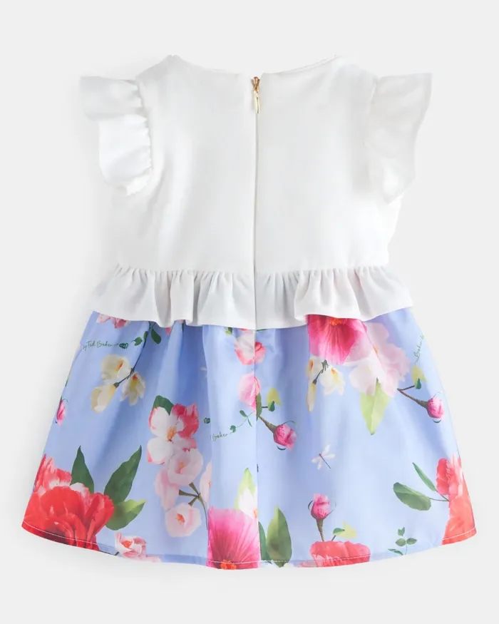 Kids BALMIE 8211 Mockable Frilled Floral Print Dress Blue Ted Baker Dresses Kids BALMIE 8211 Mockable Frilled Floral Print Dress Blue Ted Baker Dresses