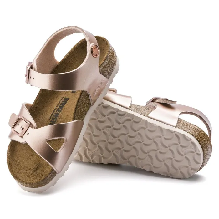 Kids Birkenstock TwoStrap Rio Electric Metallic Copper