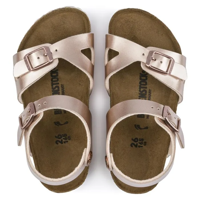 Kids Birkenstock TwoStrap Rio Electric Metallic Copper